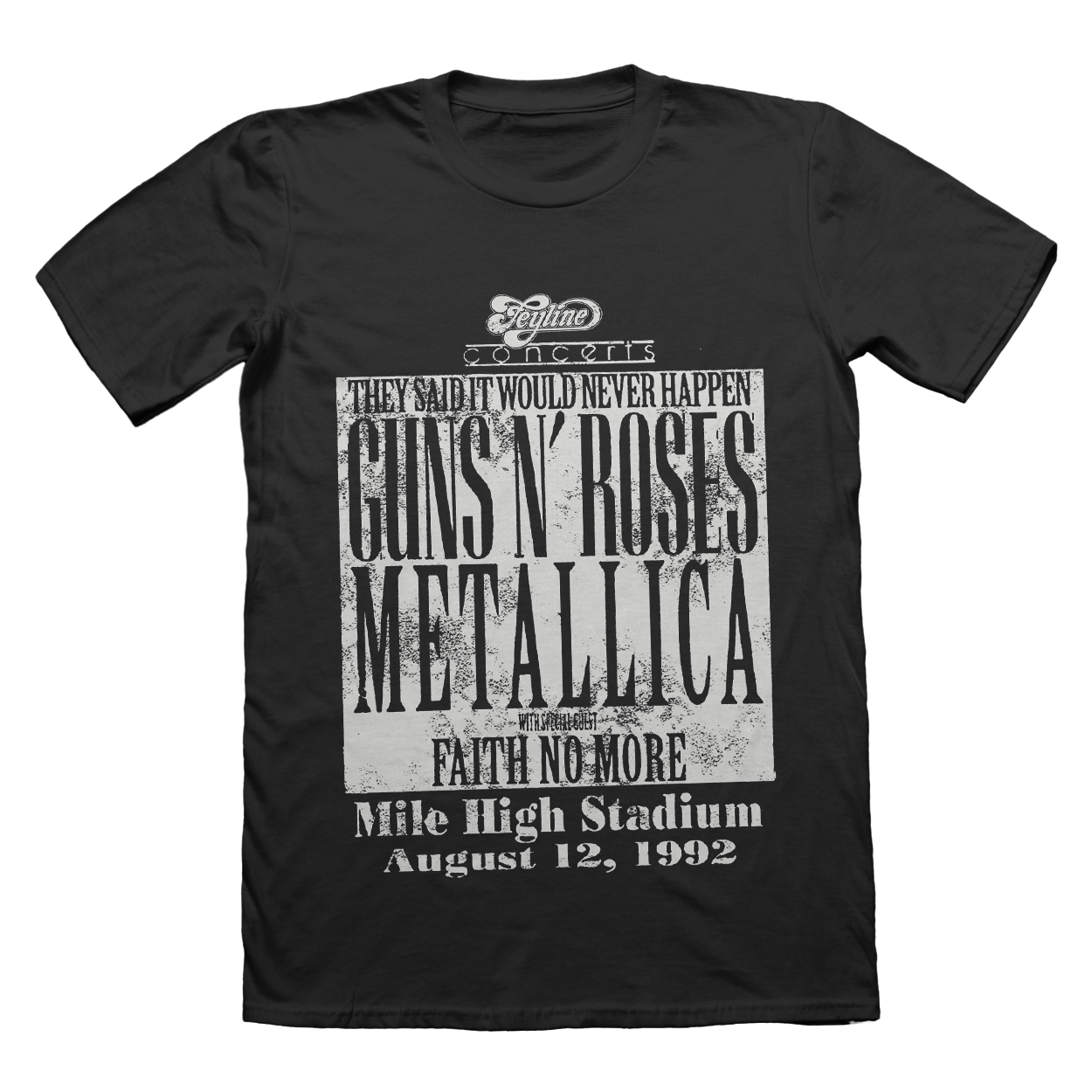 Guns N' Roses x Metallica 1992 Mile High Stadium Tee
