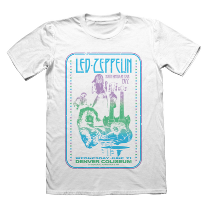 White Led Zeppelin T Shirt – Coliseum Flyer Design
