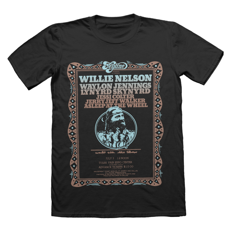 Willie Nelson and Friends at Tulsa Fairgrounds | Feyline Original Flyer Tee