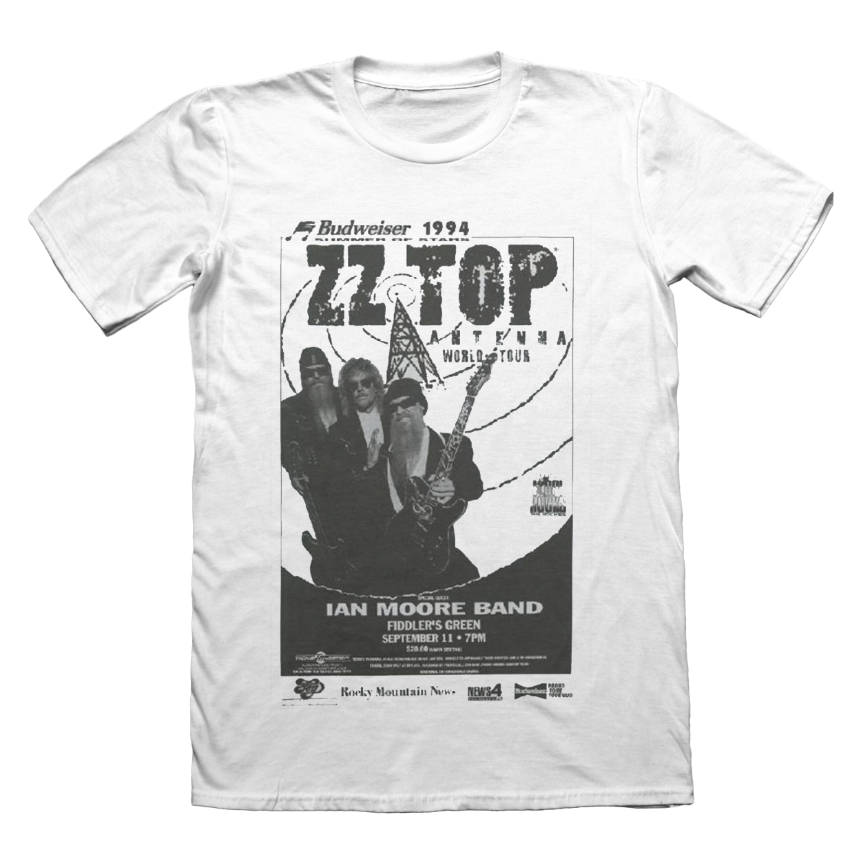 ZZ Top Vintage T Shirts - Antenna World Tour Design