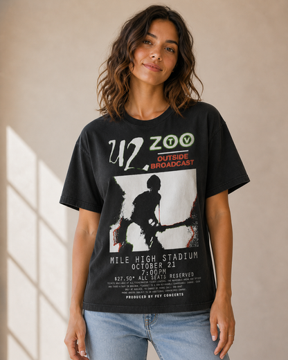 U2 Zoo TV T Shirt – Outside Broadcast Tour Graphic