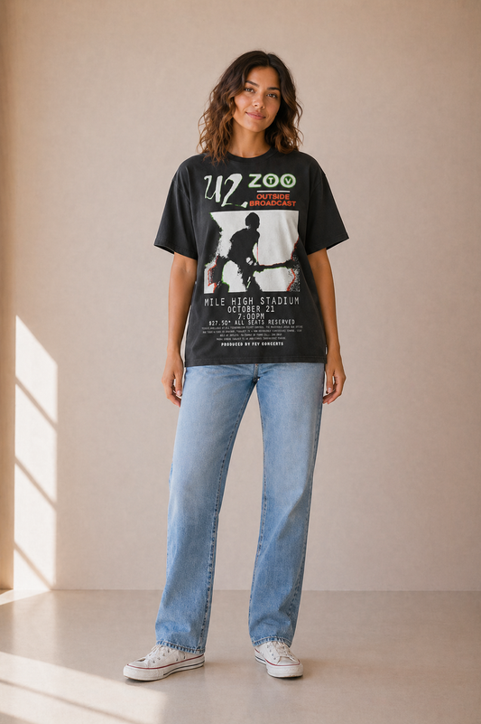 U2 Zoo TV T Shirt – Outside Broadcast Tour Graphic