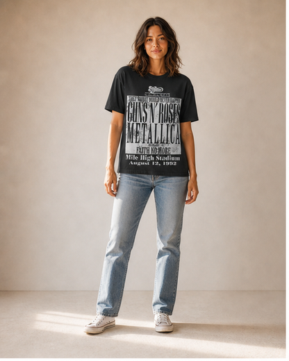 Guns N' Roses x Metallica 1992 Mile High Stadium Tee