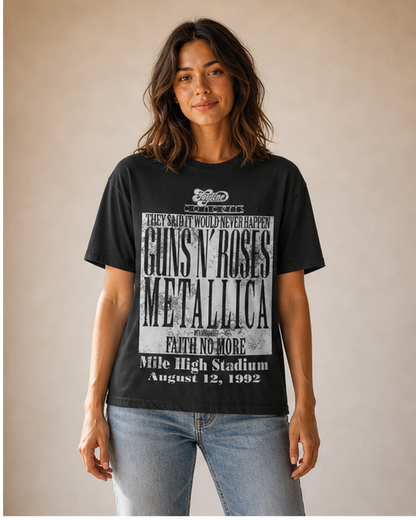 Guns N' Roses x Metallica 1992 Mile High Stadium Tee