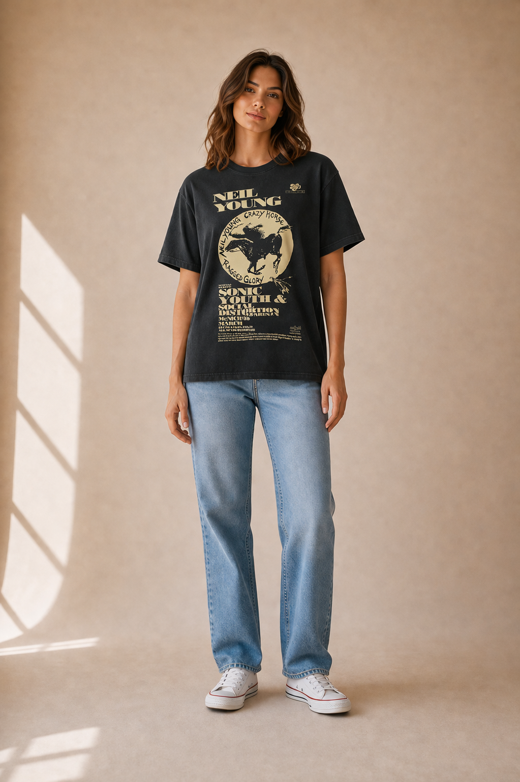Neil Young T Shirt - Ragged Glory Tour Design