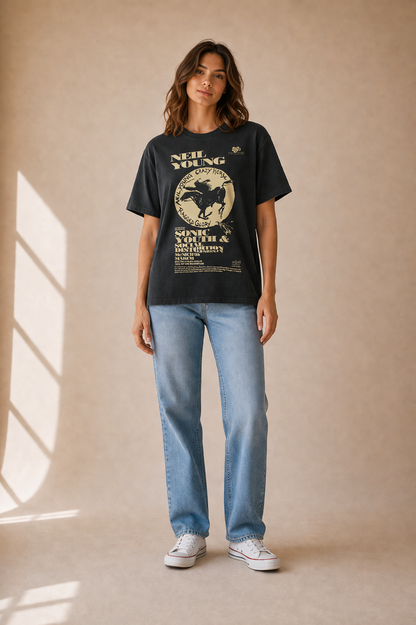 Neil Young T Shirt - Ragged Glory Tour Design